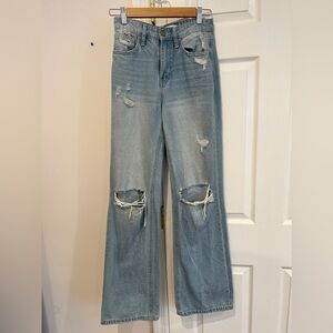 Ripped Light Wash Denim Jeans